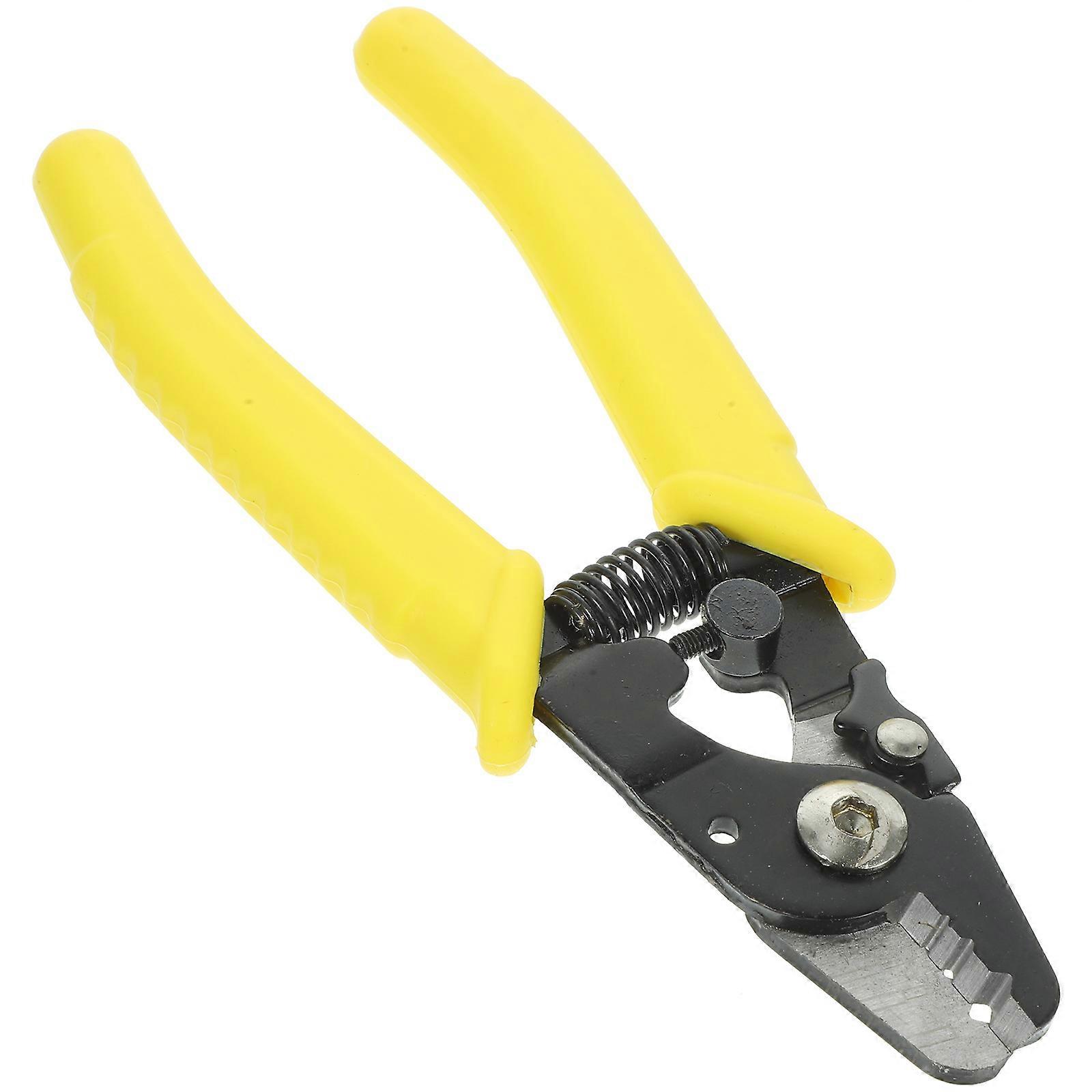Yellow Compression Tool Kit Coax Cable Pliers for Repairing Use with Antiskid Handle and 3 Hole Stripping Design 0.5in to 1.5in