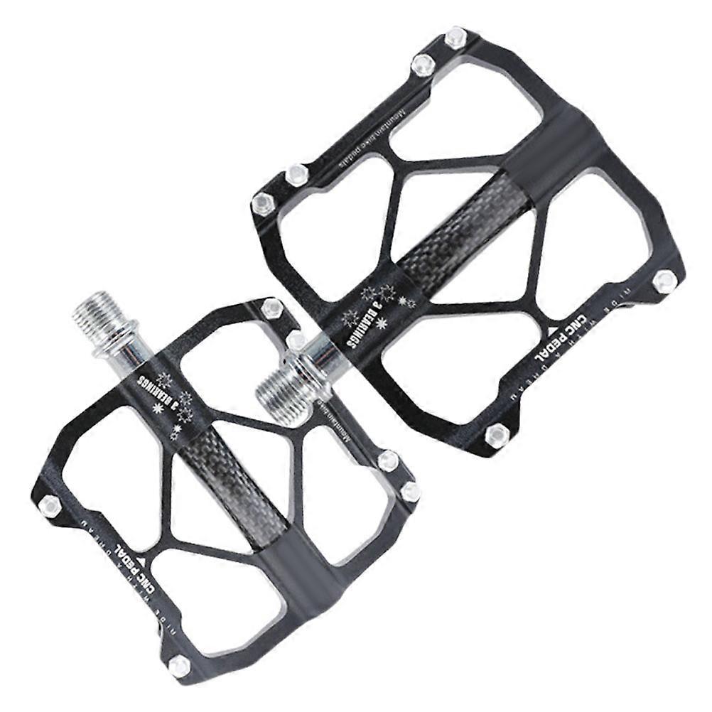 Aluminum Alloy Pedal with Bearing, Non Slip Mountain Bike Replacement, Durable Black Flat Pedals for Enhanced Riding Performance