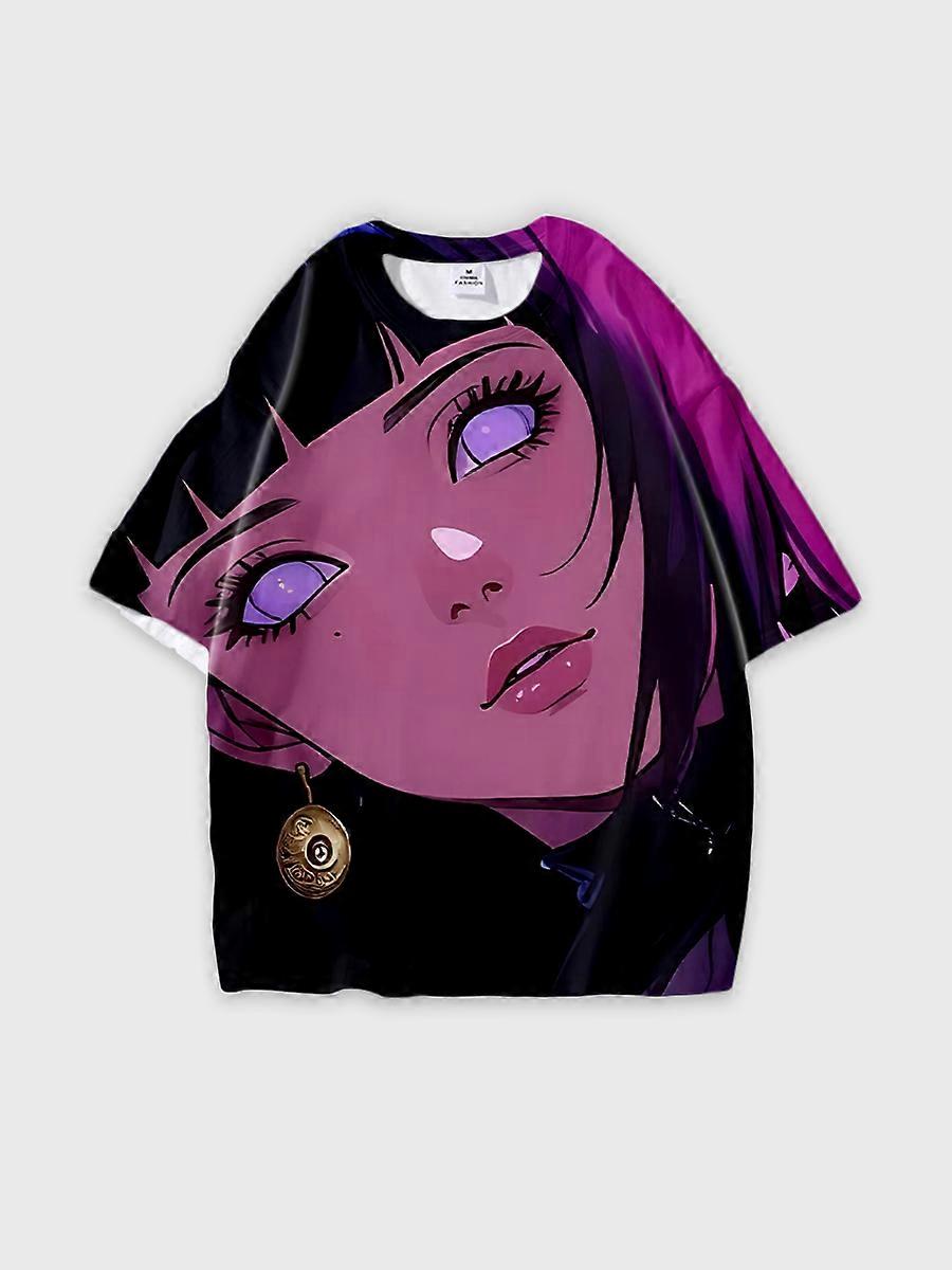 T-shirt round neck Role Pattern loose short sleeve D1576