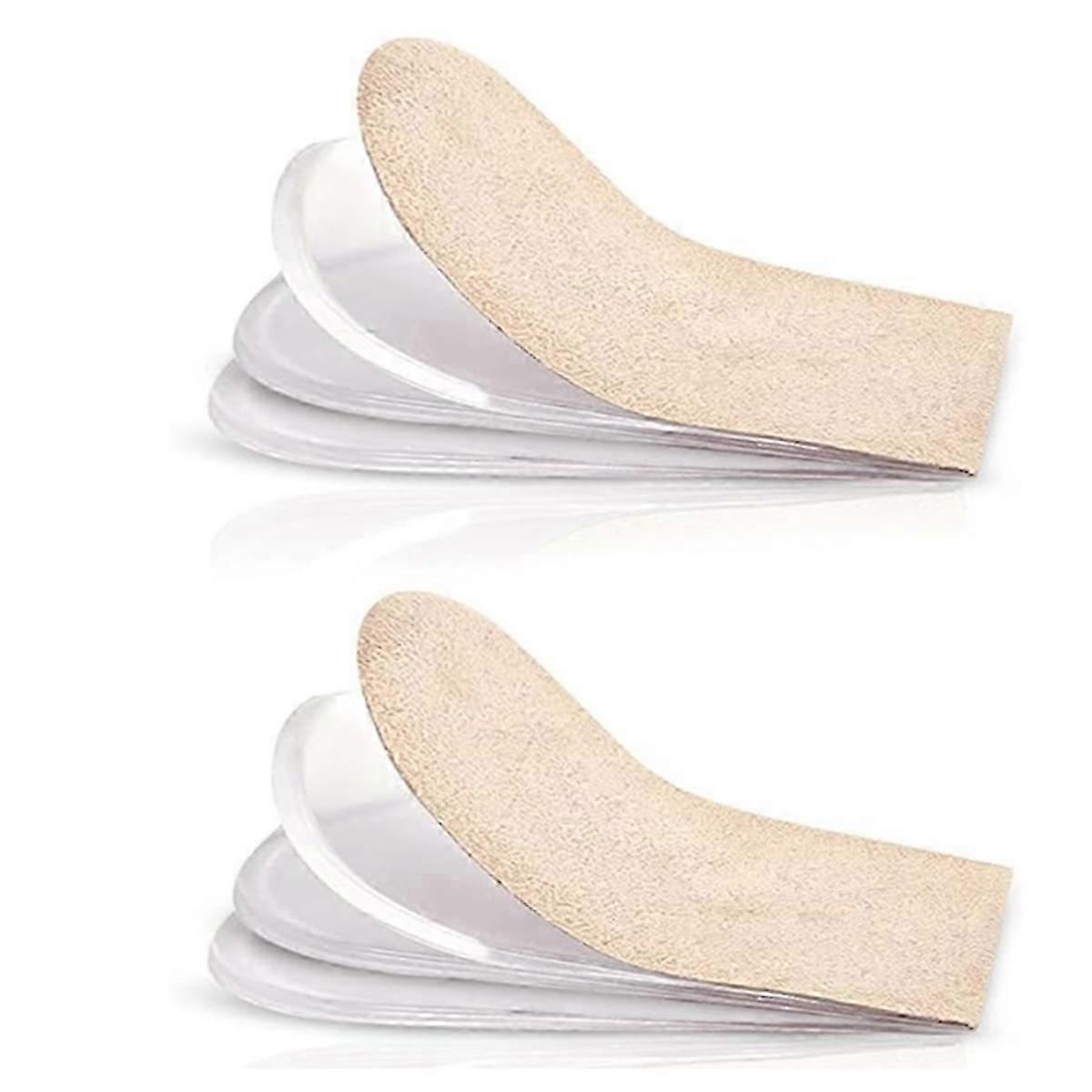 Adjustable Height Increase Insoles, 3-Layer Gel Heel Lifts Shoe Inserts for Leg Length Discrepancy,