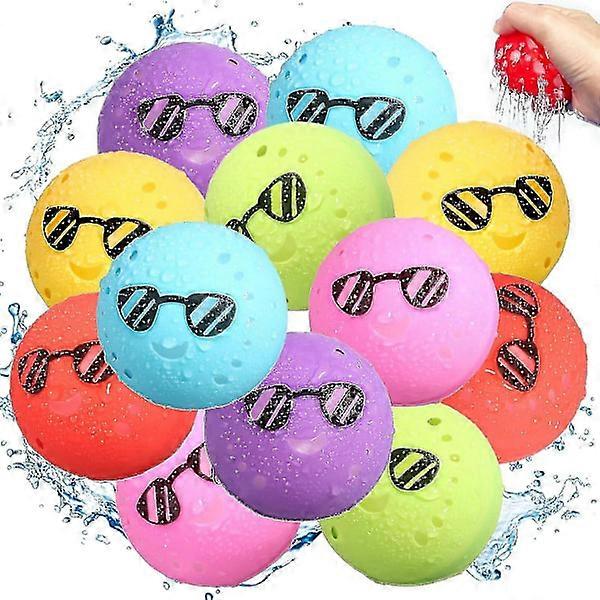 Reusable water bombs, 12pcs water bomb set splash balls, suitable for summer outdoor water games yard swimming pool beach party FRD