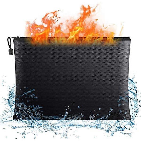 Fireproof Document Bags 15" x 11" Large Waterproof/Fireproof Wallet and 11.5" x 8.5" Fireproof Secure Zipper Storage Bag for A4 File Holder, Cash and