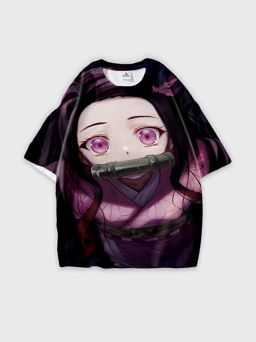 T-shirt round neck Character Pattern loose short sleeve P421