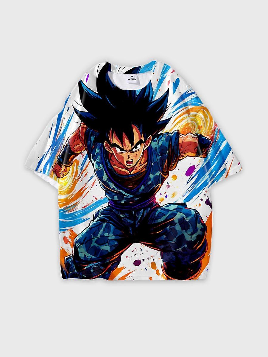 T-shirt round neck Cartoon Pattern loose short sleeve E2821