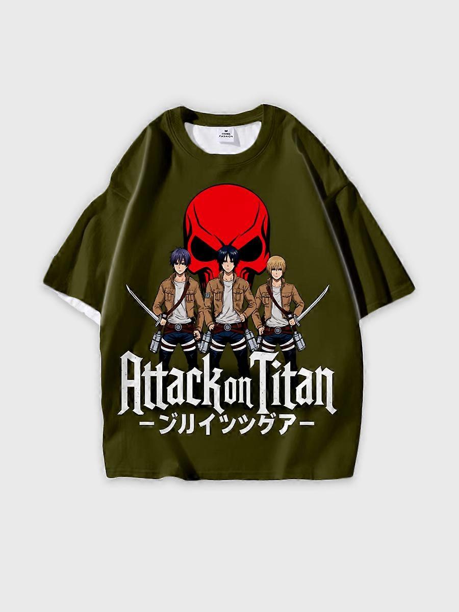 T-shirt round neck Character Pattern loose short sleeve P2011