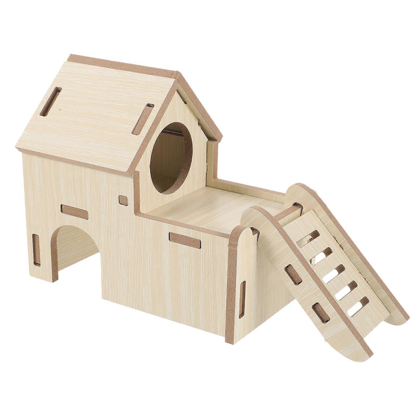 Hamster Hideout House with Smooth Surface for Small Pets Decor Beige Color Ideal for Sleep or Play