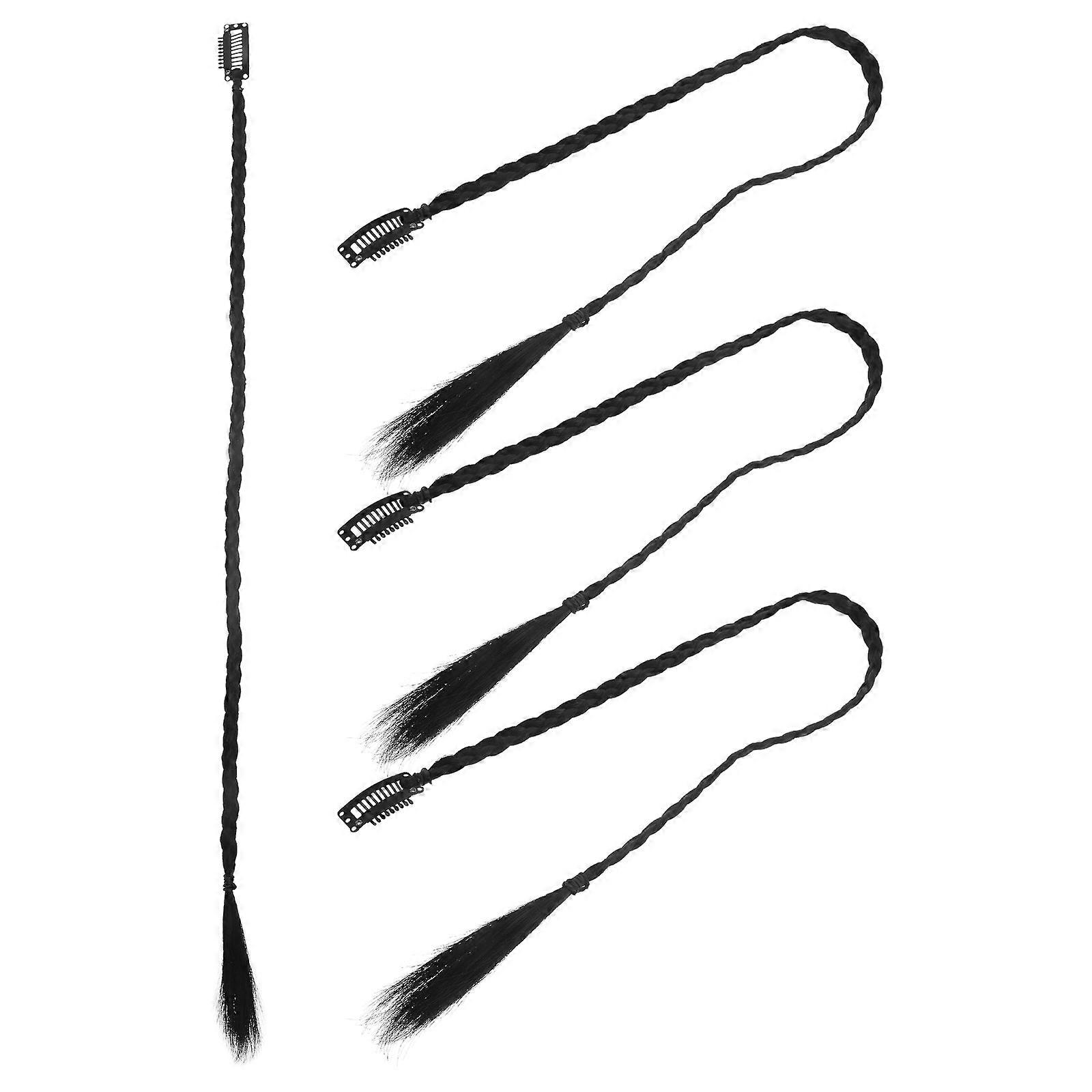 Braided Ponytail Hair Extensions Clip In Long Synthetic Braid Wrap Around for Women Party Cosplay Festival Use