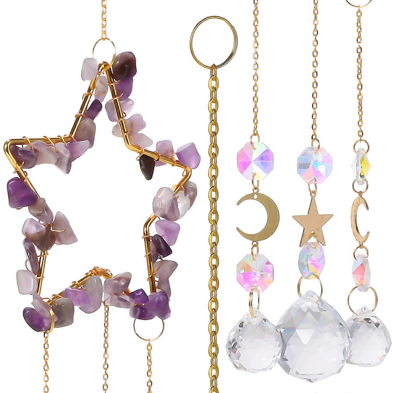 Crystal Moon Suncatcher Home Decoration Assorted Color 21.3X3.9X1.6in 1Set