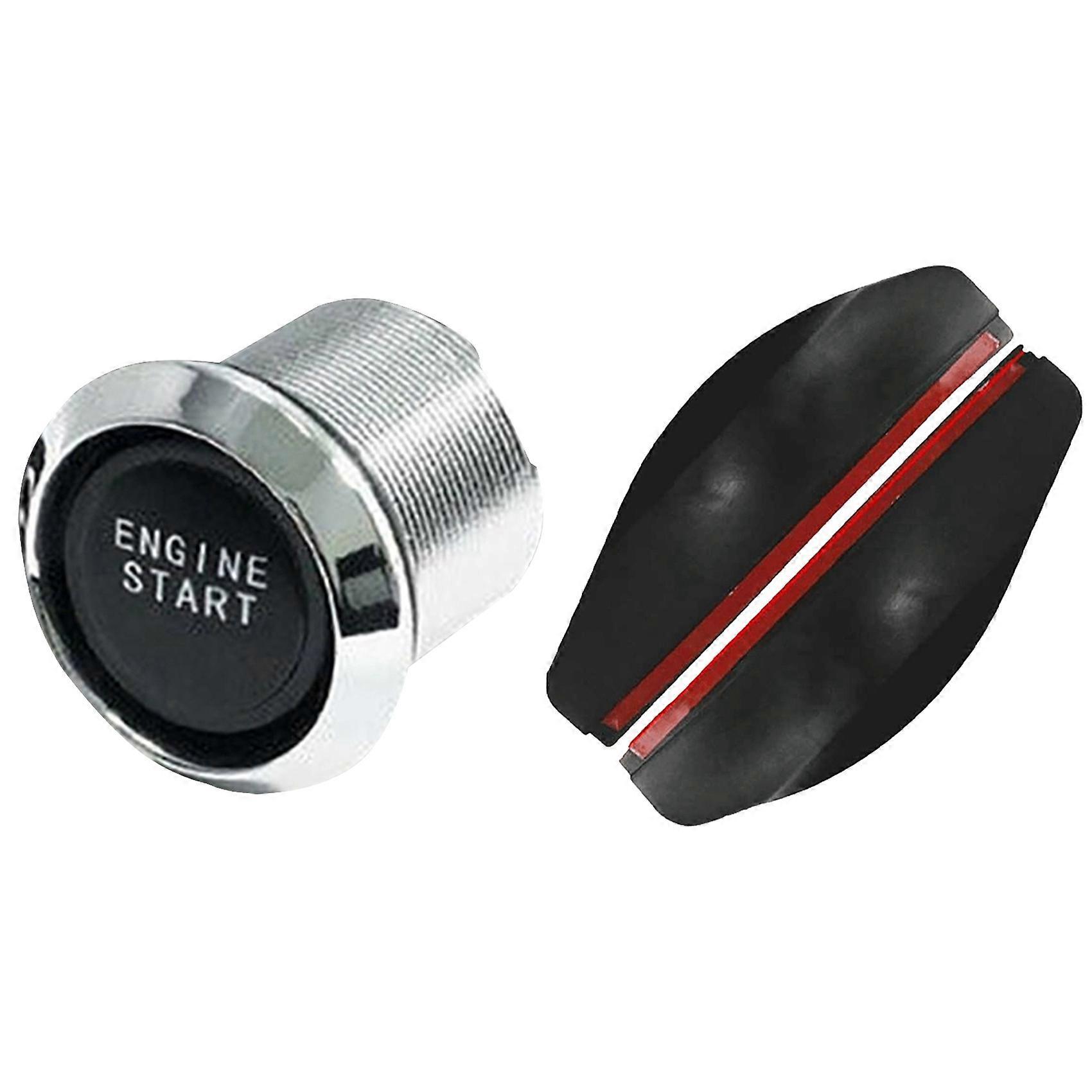 1 Set Universal for Car Engine Start Push Button Switch Ignition Kit & 1 Pair Car Rearview Mirror Ra