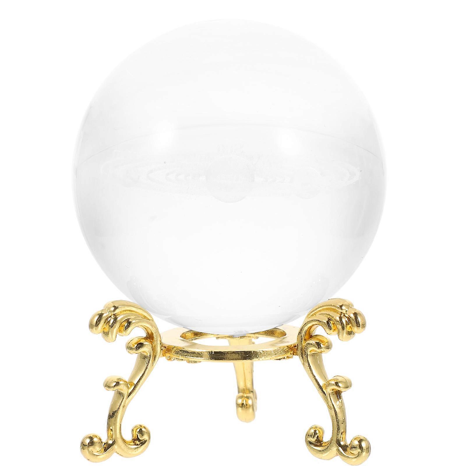 Solar System Crystal Ball with Gold Base – Space Themed Desktop Ornament for Home, Bedroom, Office Decoration – Ideal Birthday Gift