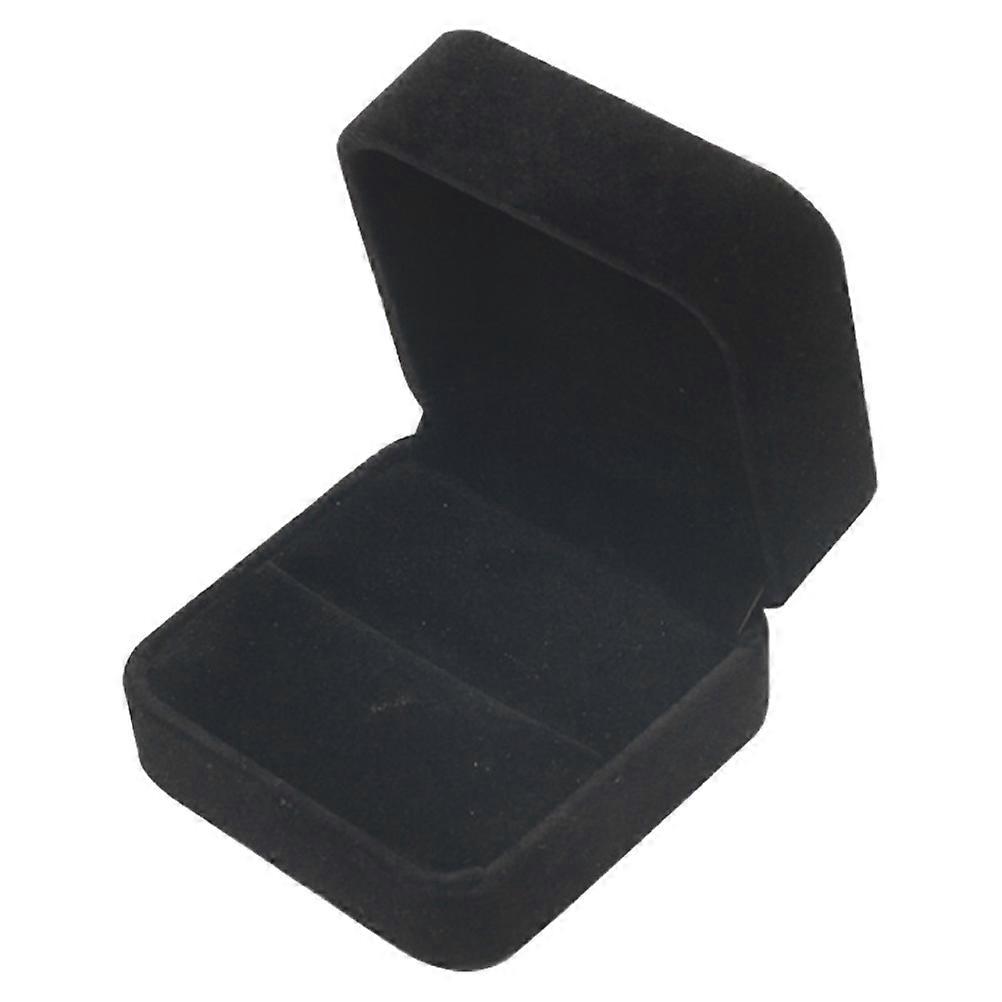 Black Flannel Jewelry Box for Ring Storage Sturdy Durable Elegant Design for Special Occasions 3.5x3.5x2.5 Inches