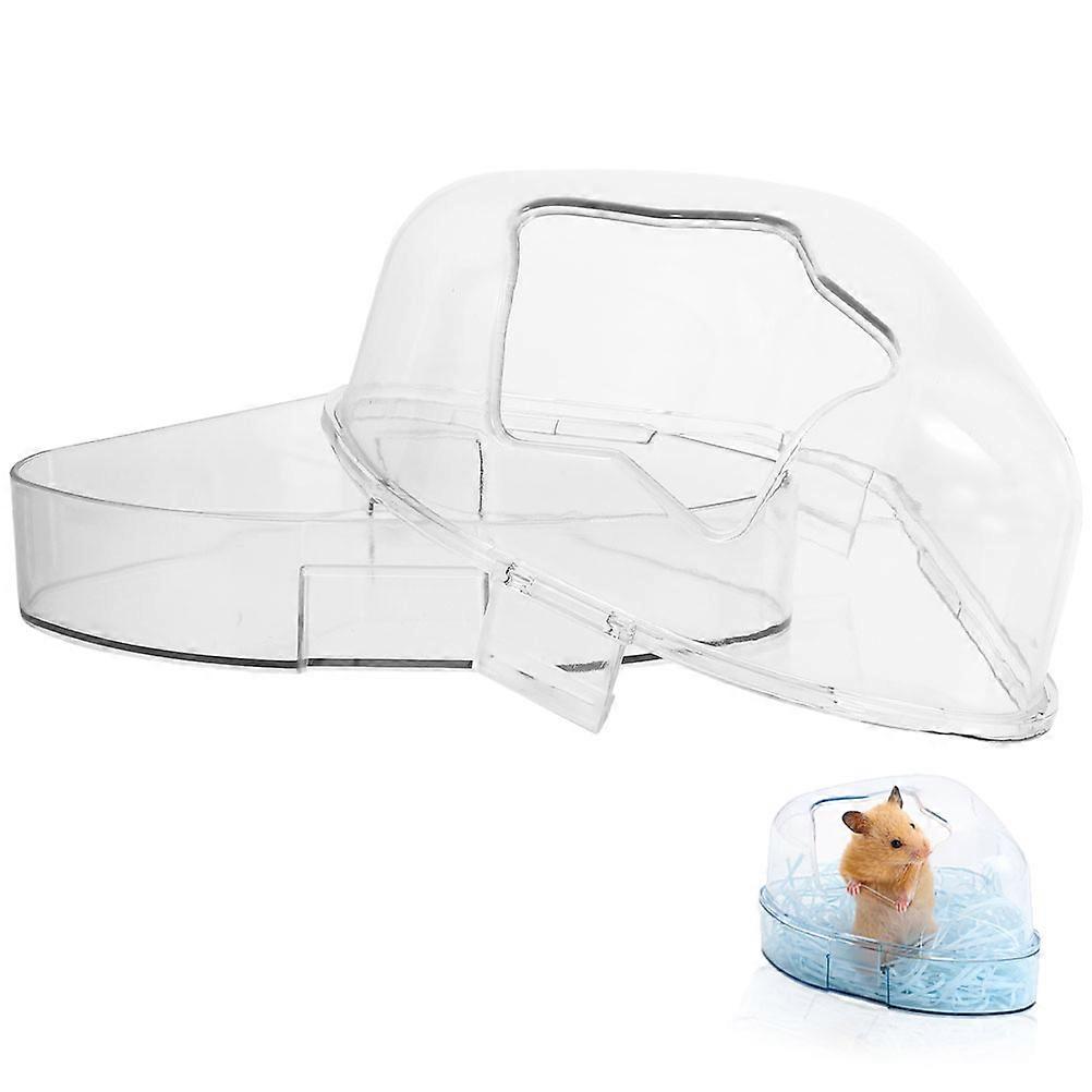 Small Pet Sand Bath Box for Hamster Guinea Pig Made of Plastic White Color Simple Design 6.3x5.1x4.7 Inches