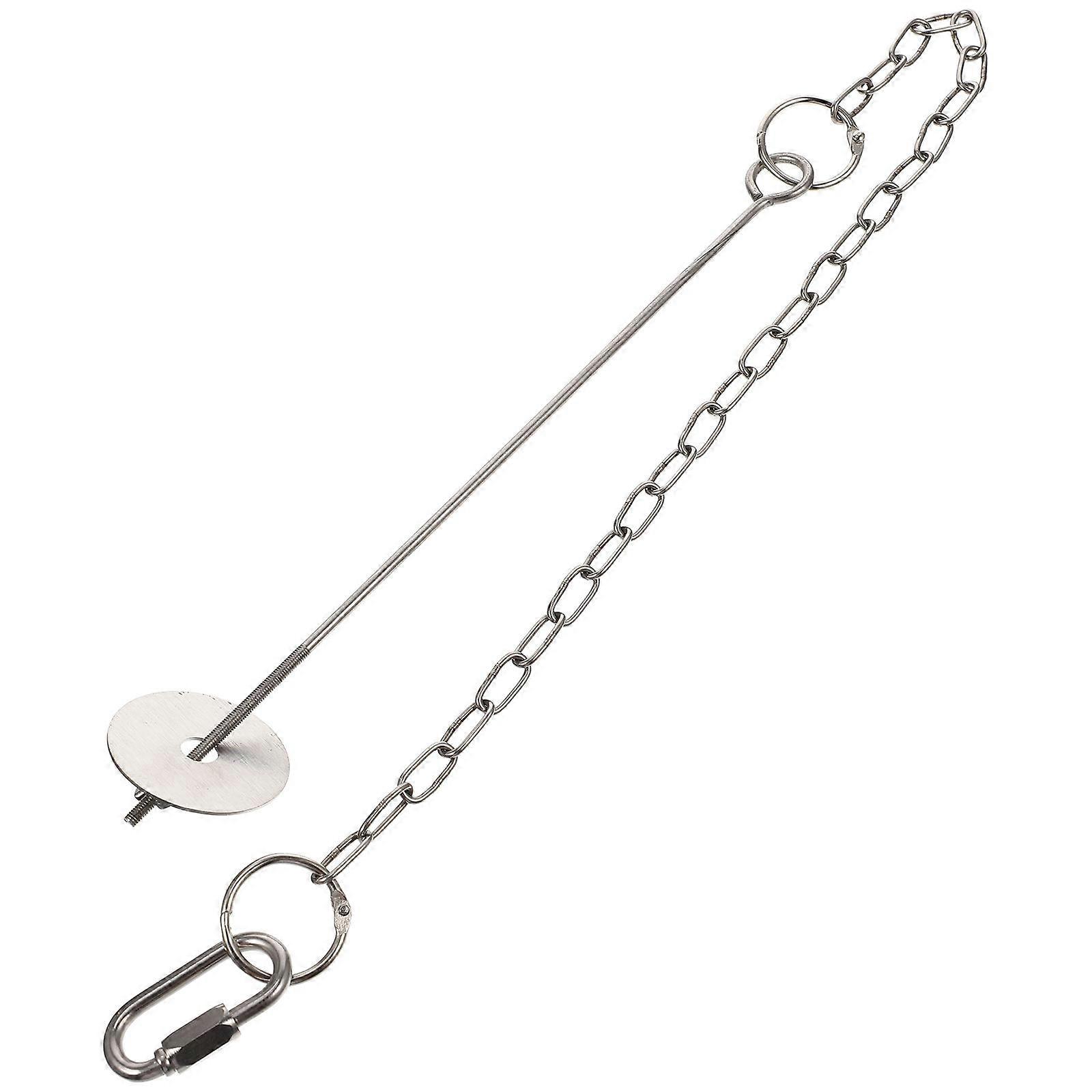 Stainless Steel Bird Feeding Fork with Chain Durable Hanging Feeder for Parrots and Small Animal Cages