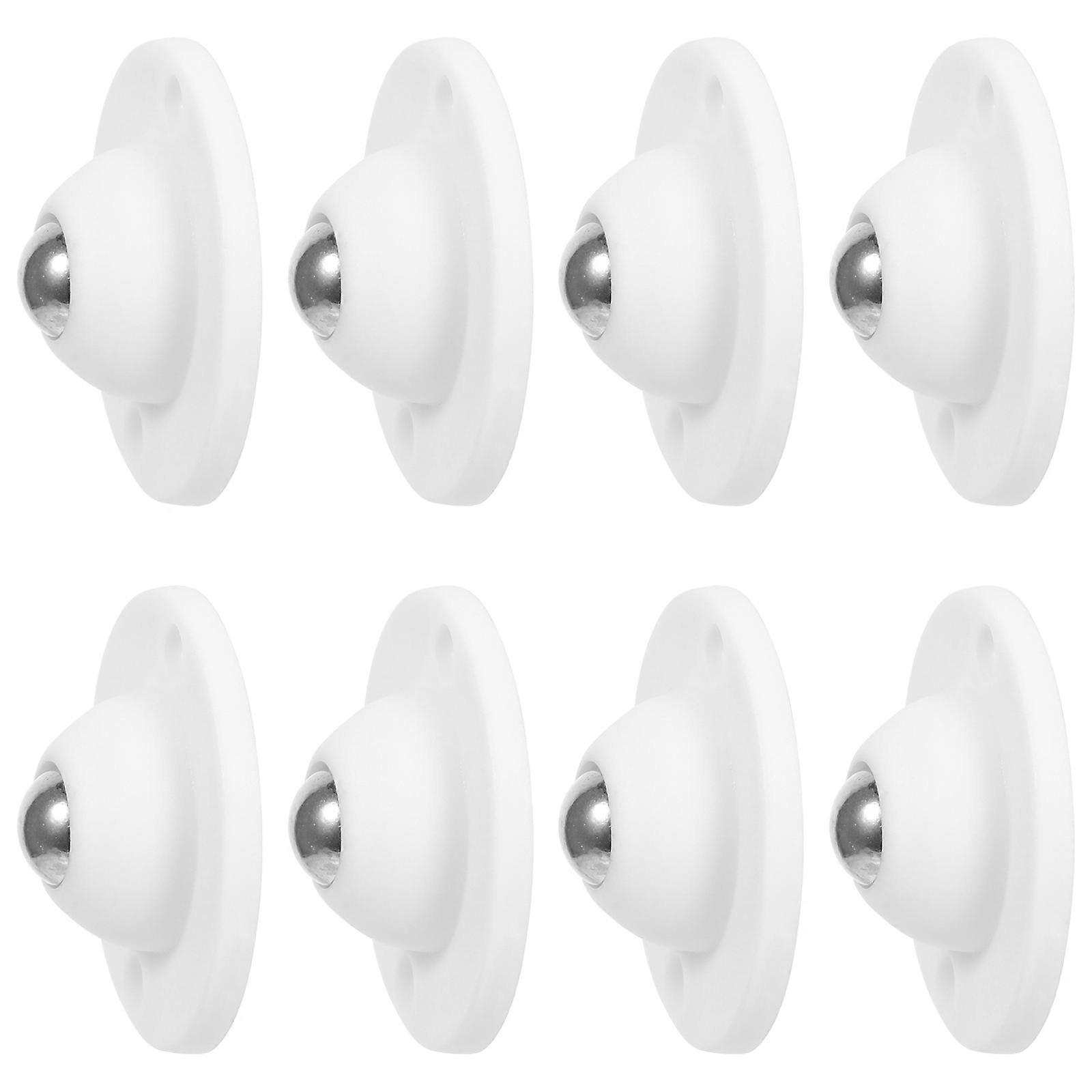 Storage Box Caster Peel Stick Wheels Non-Scratching Round Shape Plastic 8Pcs