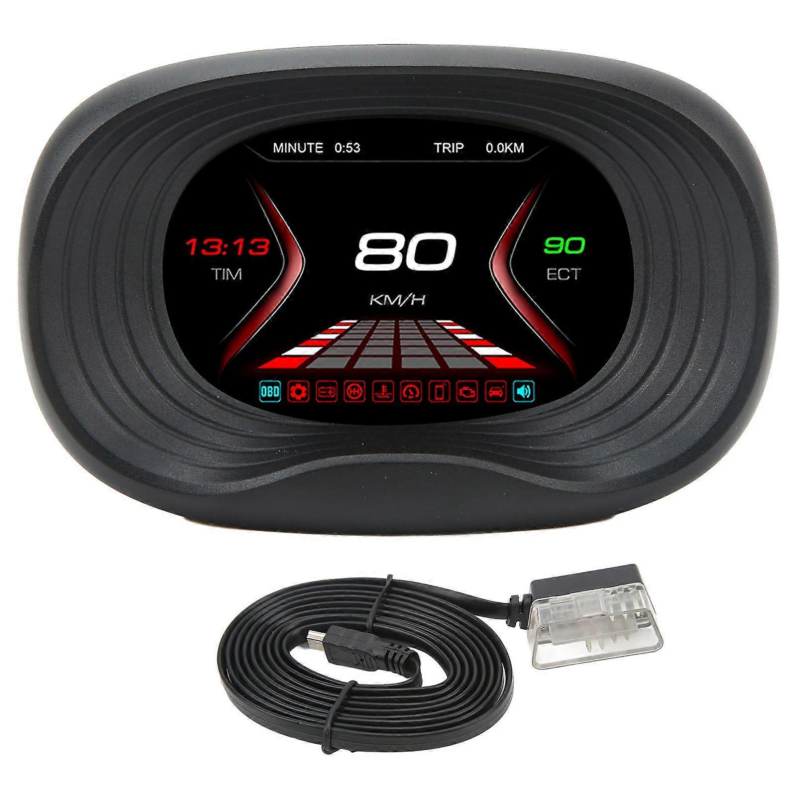 digital speed meter obd hud for car dashboard with temperature display