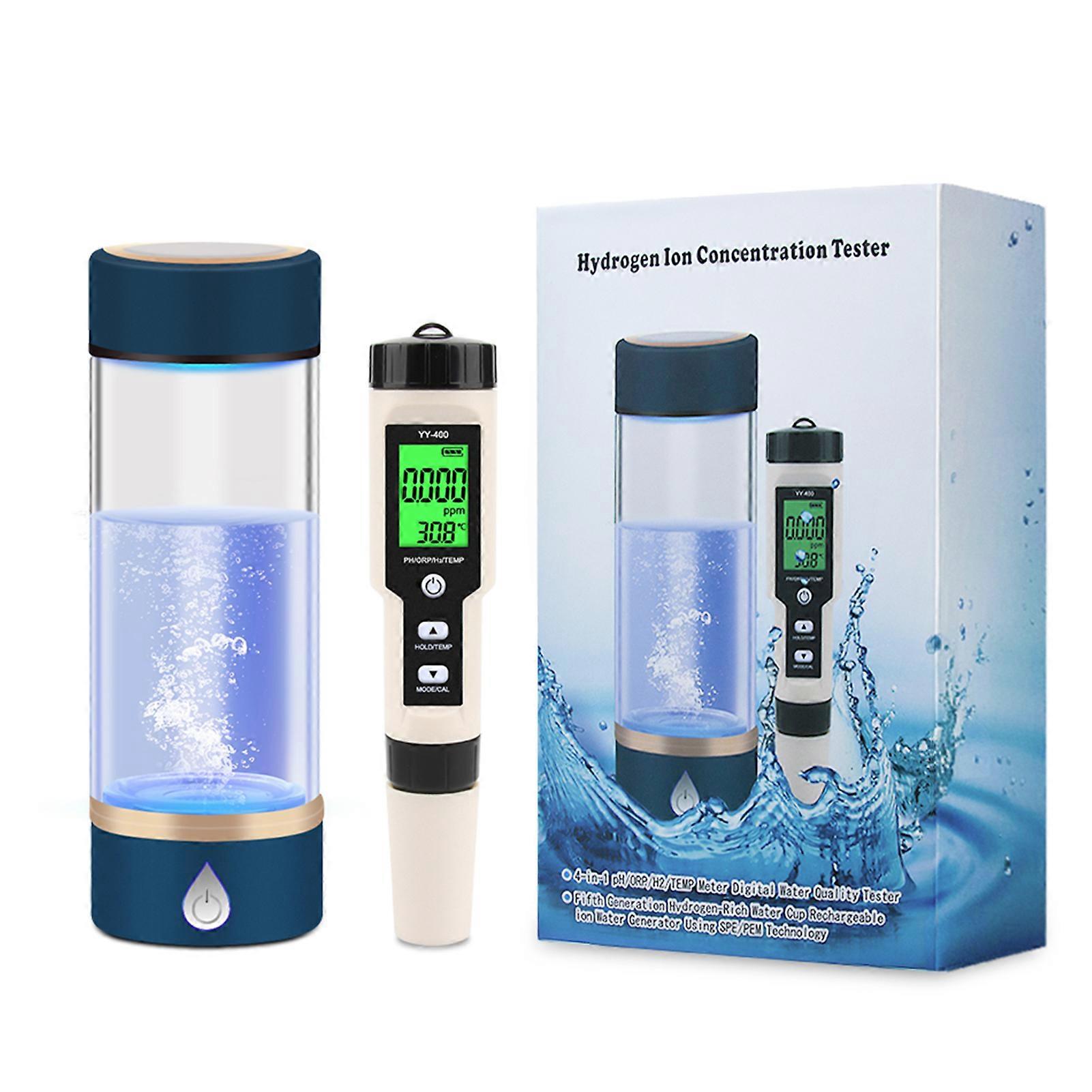Digital PH ORP H2 TEM Water Quality Test Pen Analyze Monitor Meter ATC 0-2400ppb Hydrogen-rich Detector Generation Hydrogen Water Generator Bottle