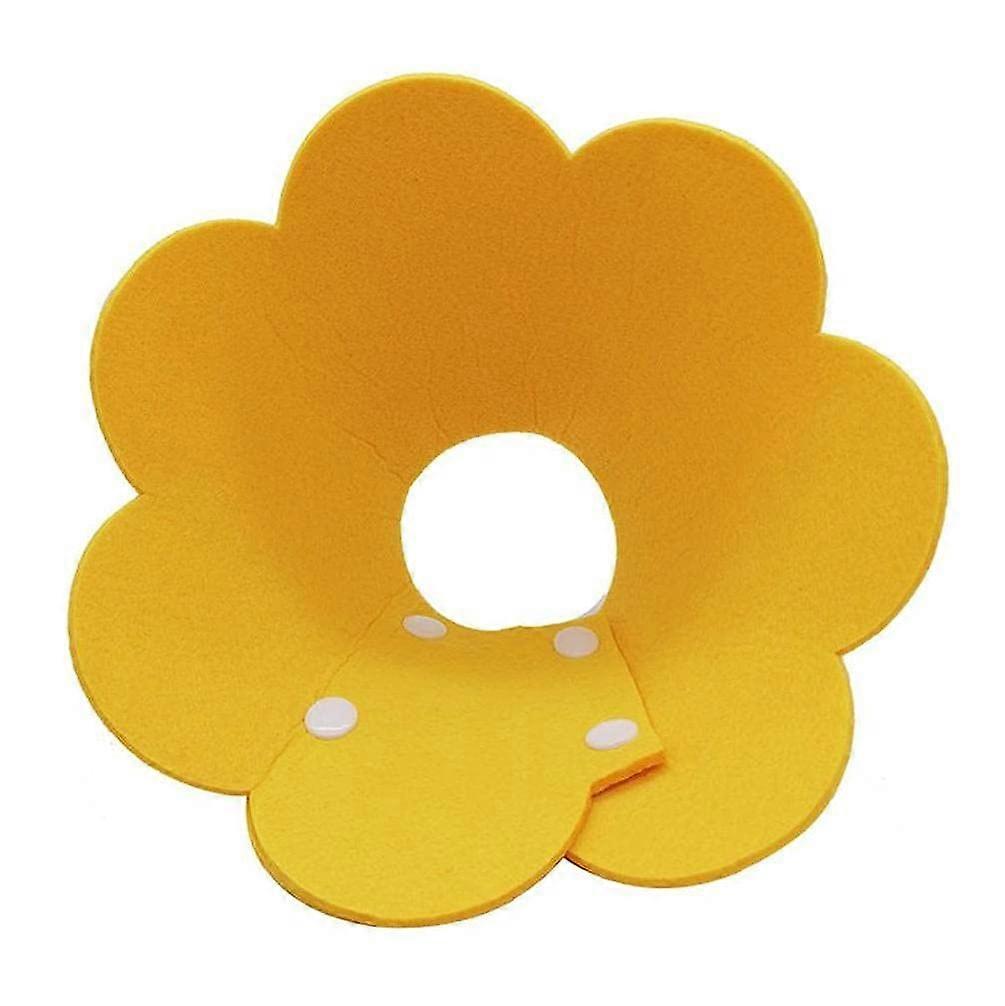 Dog Cone Collar for Cats and Small Dogs - Breathable Soft Edge, Easy to Clean Recovery Collar, Yellow M Size