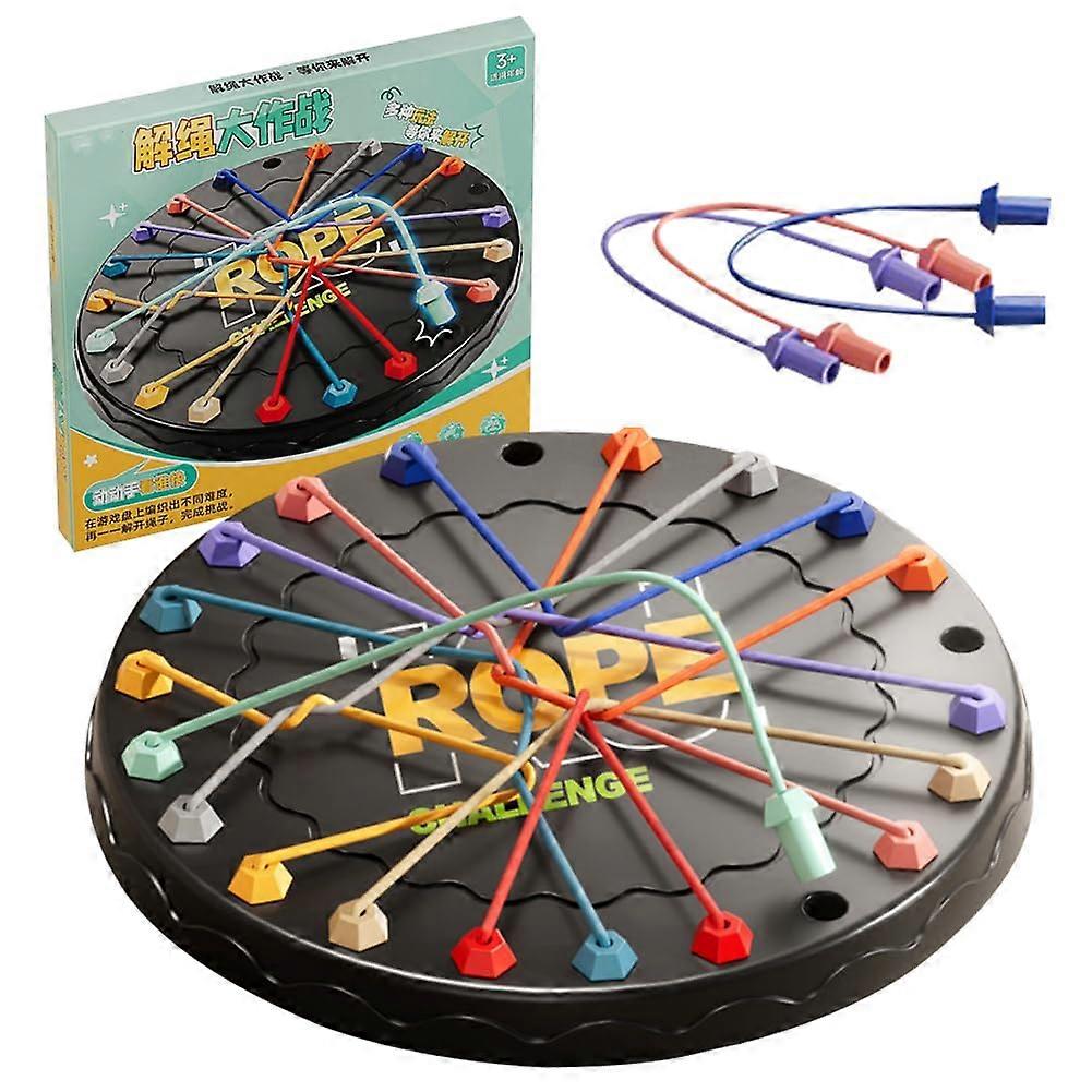 Knots Rope Logic Game, Rope Challenge Puzzle for Children, Family Board Game for 2 to 4 Players