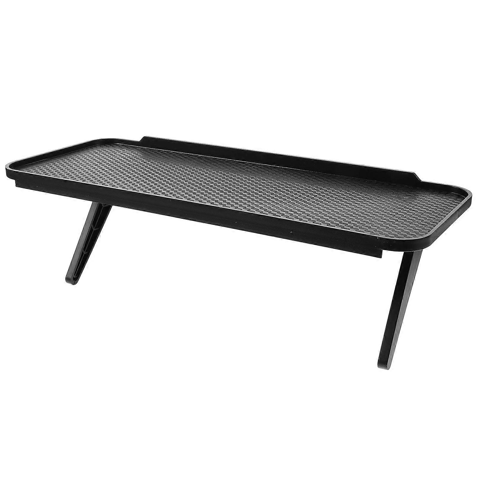 Practical Computer Screen Holder with Storage for TVs Adjustable Black Plastic Shelf
