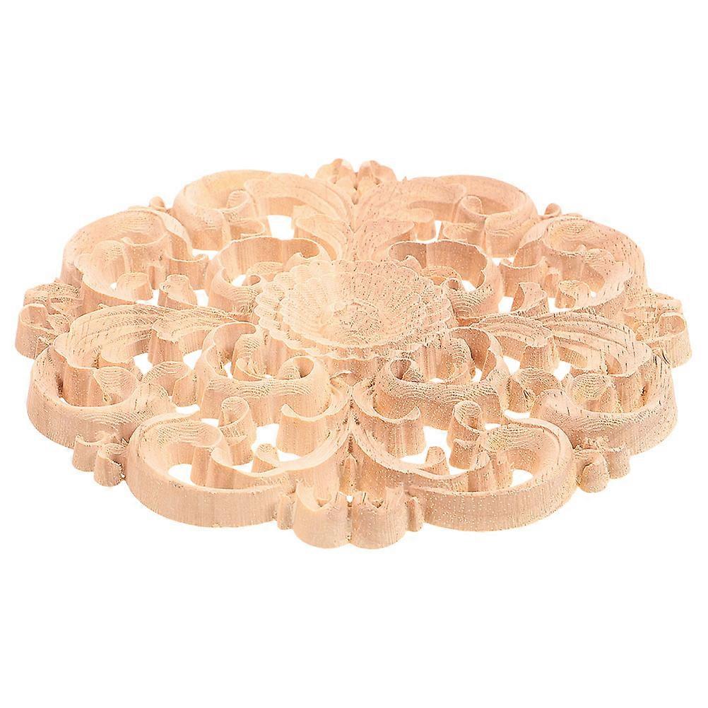 Wooden Round Onlay Unpainted Decorative Applique for Furniture, Cabinets, and Walls – Durable Wood for Home Decor and Craft Projects