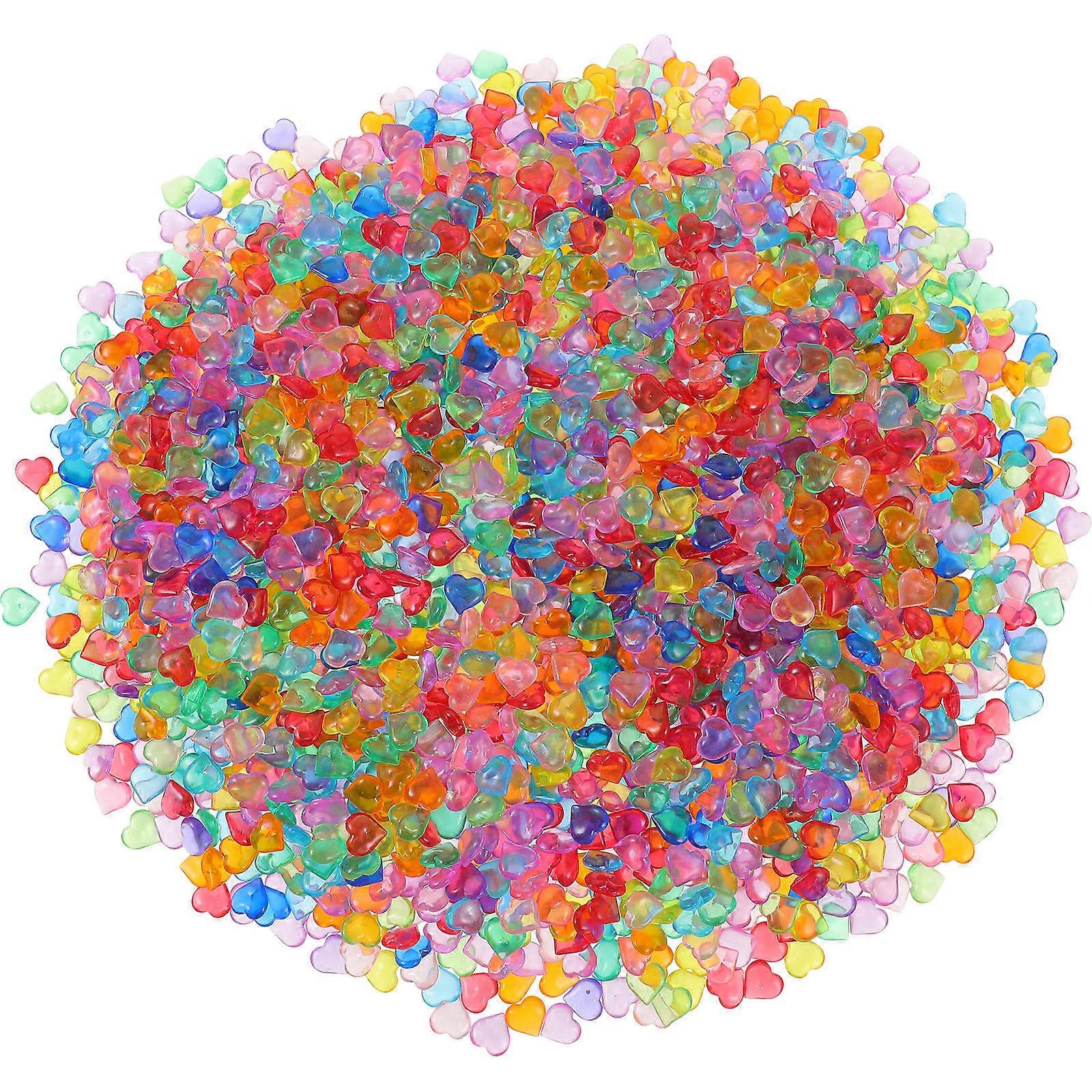 Acrylic Crystal Heart Decorations for Valentines Wedding Party Table Scatter Vase Fillers Assorted Color