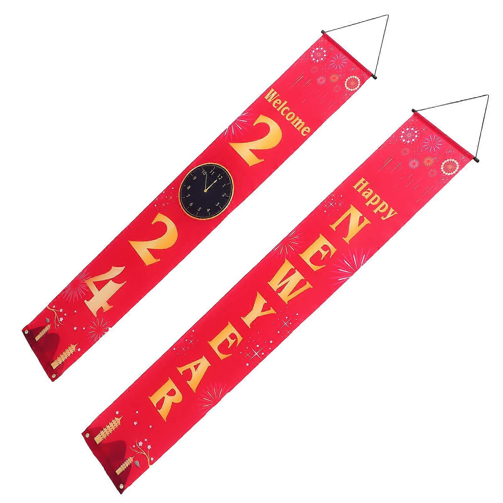 New Year Door Banner 1Pair for Creative Hanging Celebration Decor