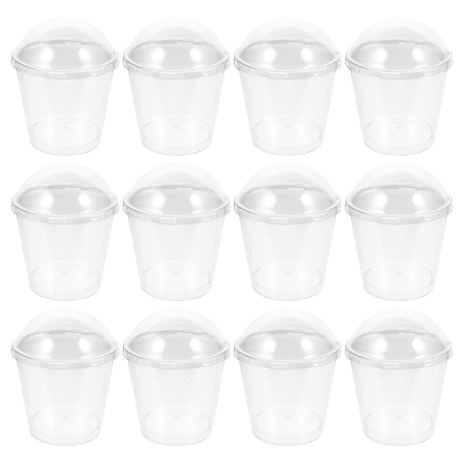 Transparent Dessert Cups 50 Sets Plastic Ice Cream Yogurt Cups for Storage Use Material