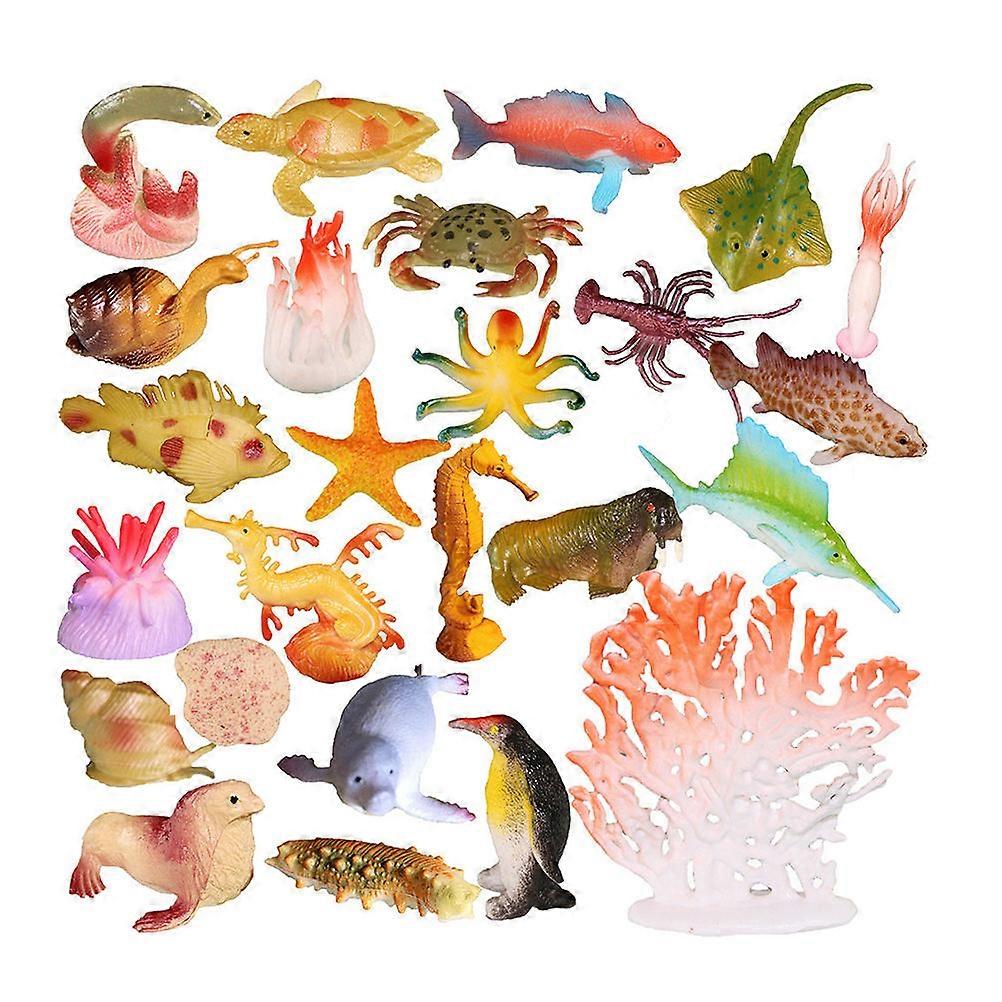 Detailed Underwater Marine Animal Ornaments For Toddlers Party Sharing Assorted Color Bath Time Fun 26Pcs