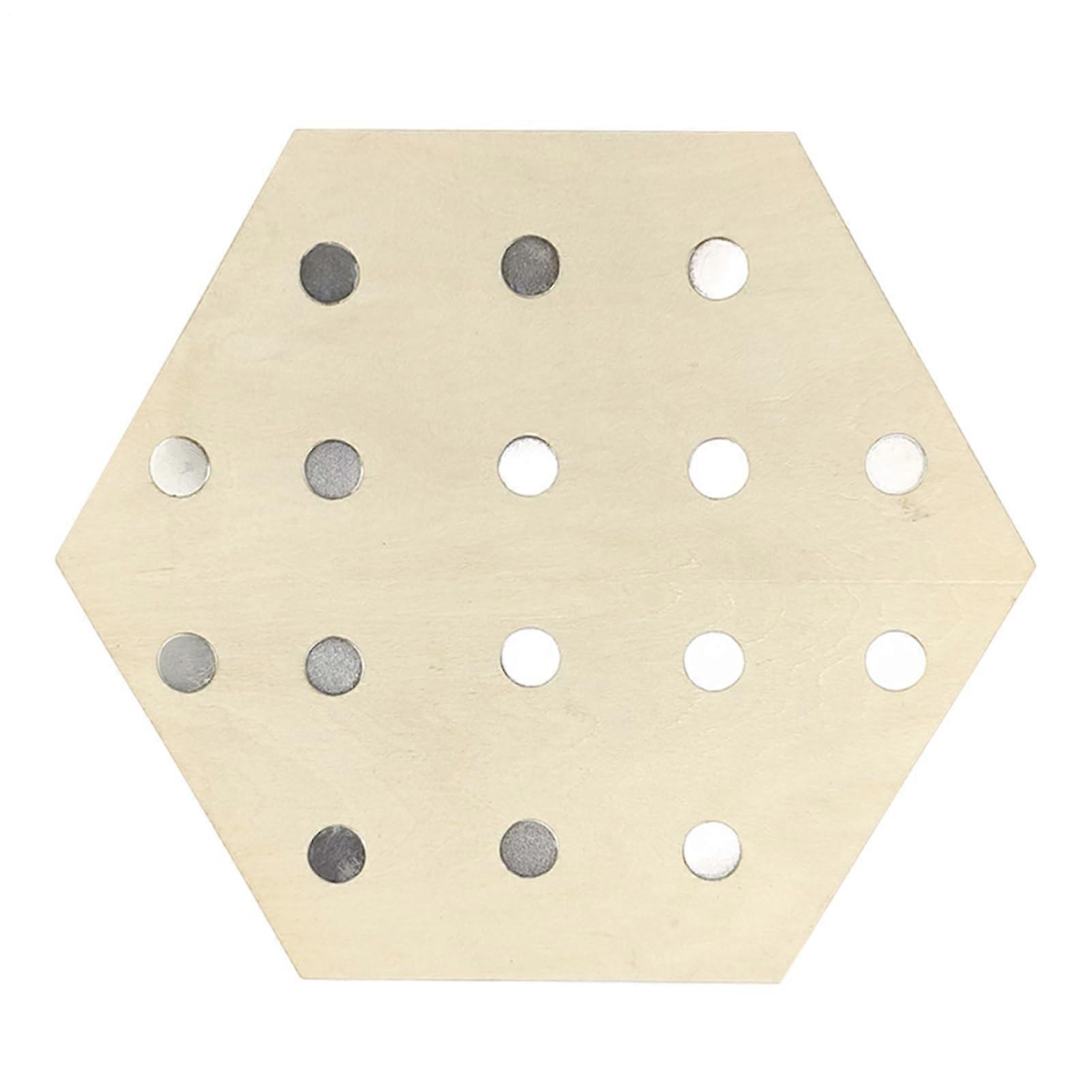 The display board for presenting golf ball markers Wooden marker, Hexagonal wood magnetic golf display board for presentation and room decoration.