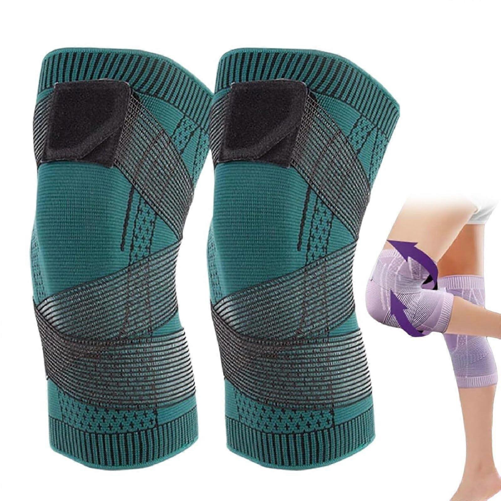 Knee Compression Sleeve for Men and Women, Medium Green Knee Brace for Support, Comfort, and Stability