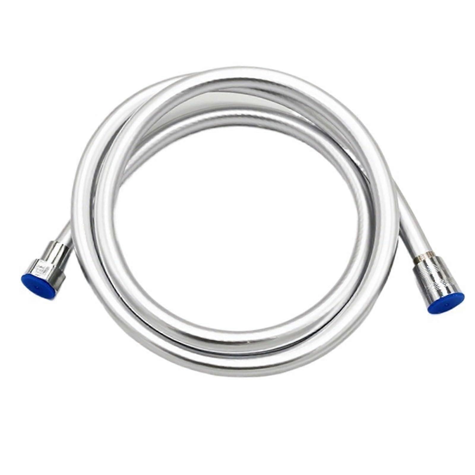 High-Pressure PVC Shower Hose 300cm, Smooth, Flexible, Anti-Tangle, Universal G1/2 for Handheld Shower, Silver