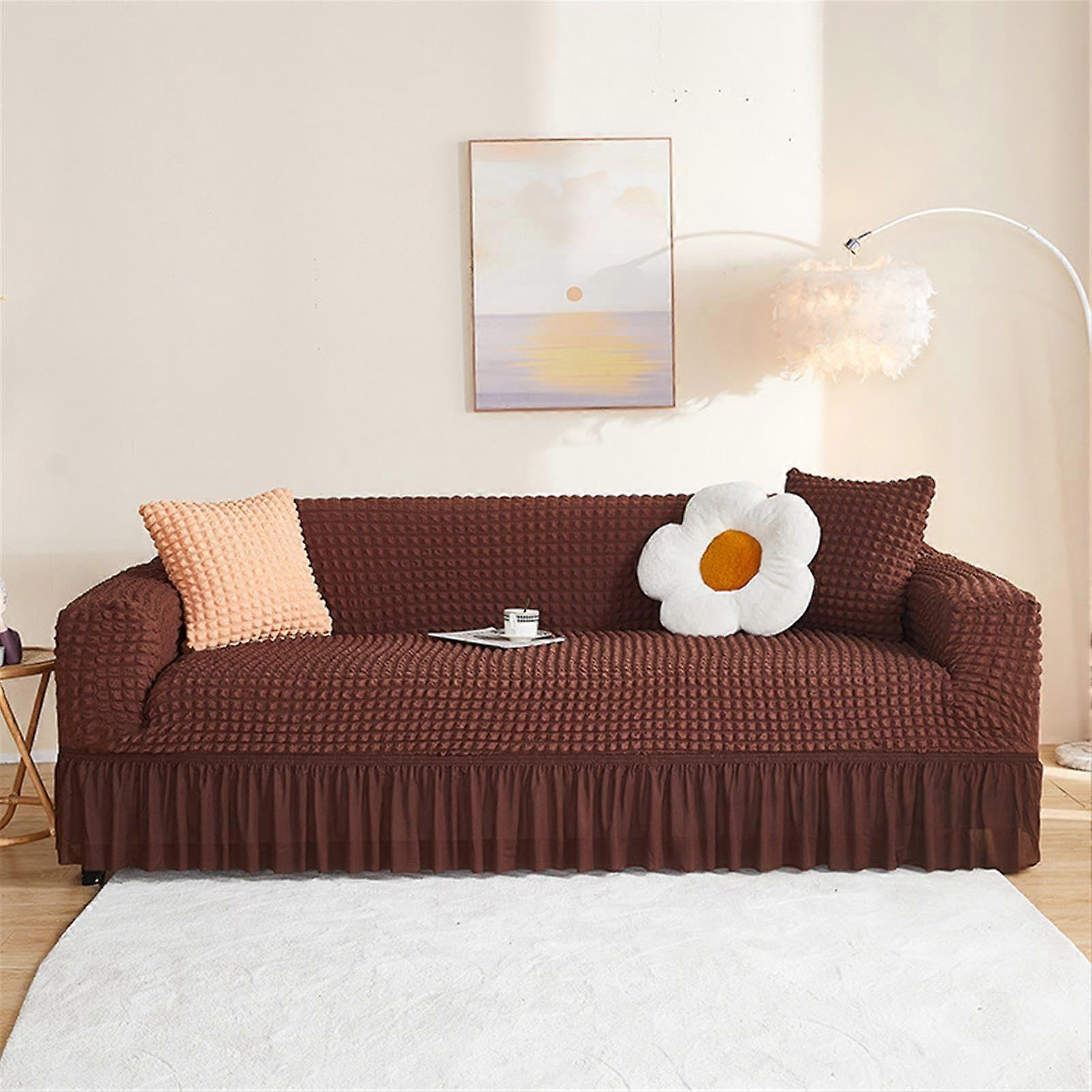 Sofa Cover Universal Stretch Pet Protector Medium Brown 1 Seater Cushion Scratch-Resistant Furniture Cover
