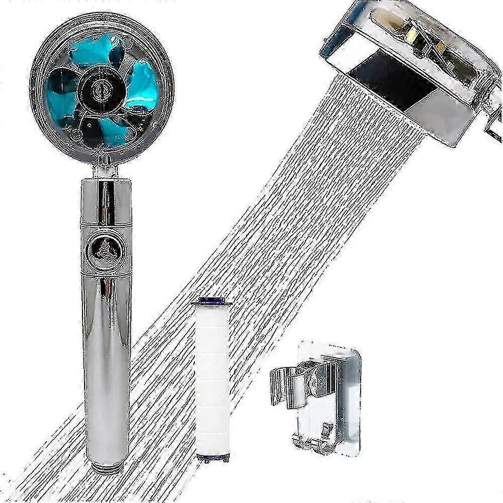 2025 Shower Head Rotating Turbocharged Propeller Shower Head High Pressure Spray