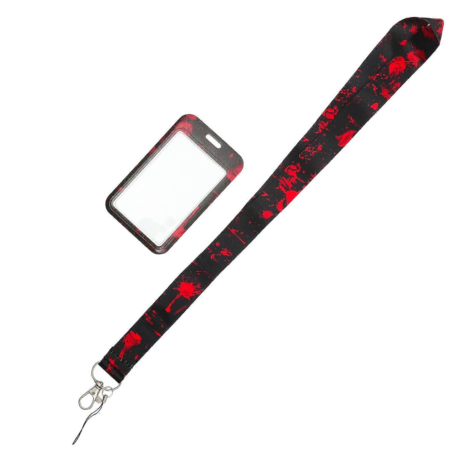 Halloween Bloody Pattern Phone Lanyard Card Holder for Holding Card Use
