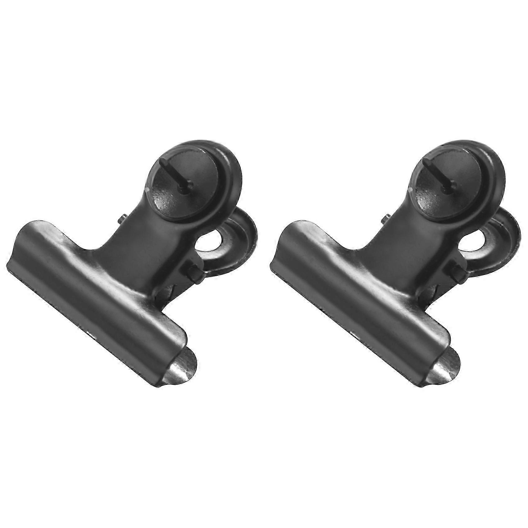 Set of 30 Black Push Pins, Clips with Thumb Tacks for School Artwork Projects on Cork Board