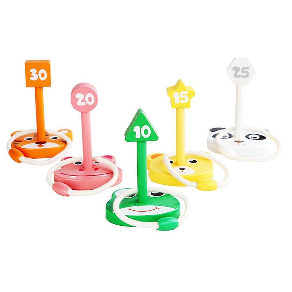 Ring Toss Game Toy All Ages Family Games Wooden Colorful Rings 1 Set