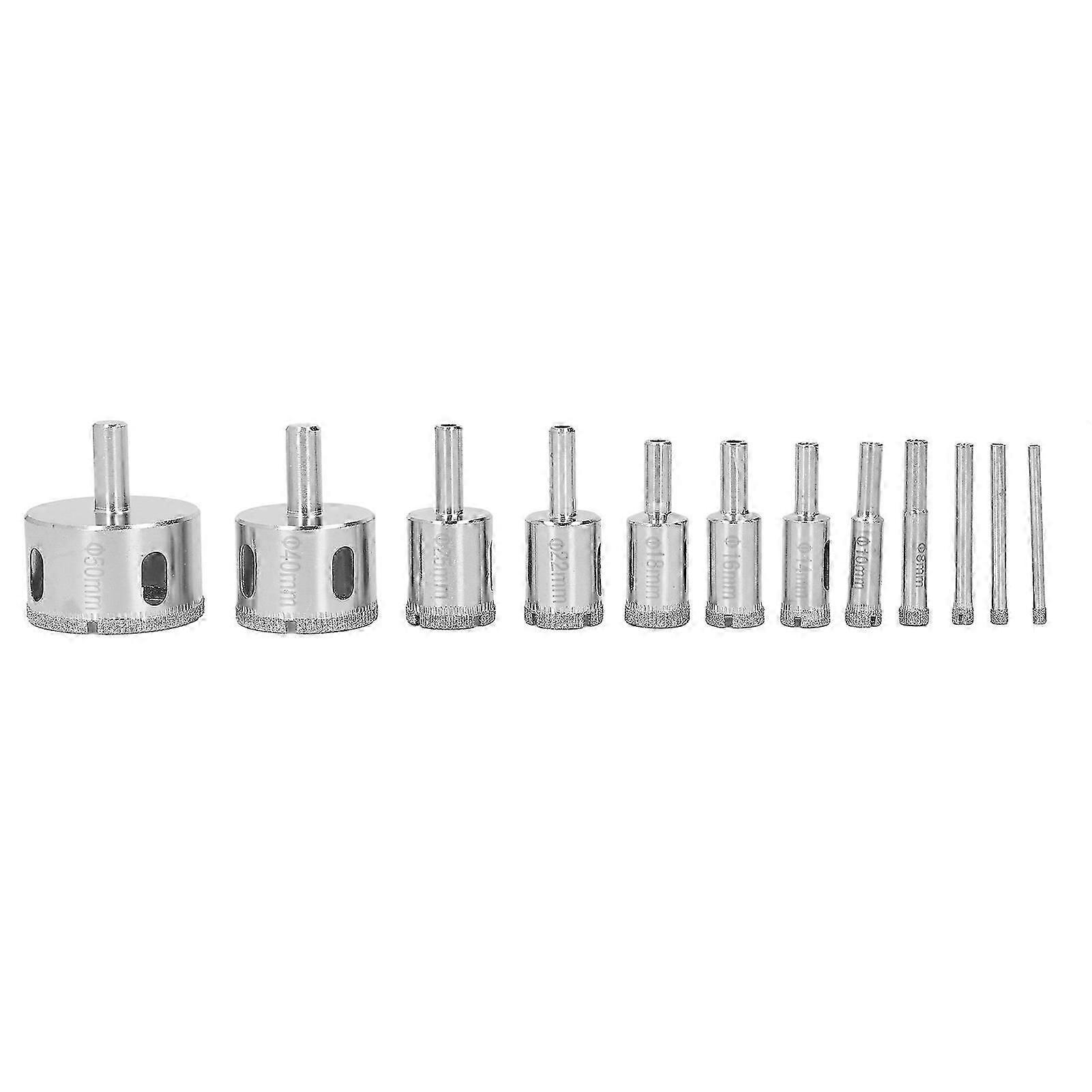 Round Shank Emery Hole Saw Bit Kit Robust High Speed Drill Hole Opener Bit Set for Glass Marble Ceramic