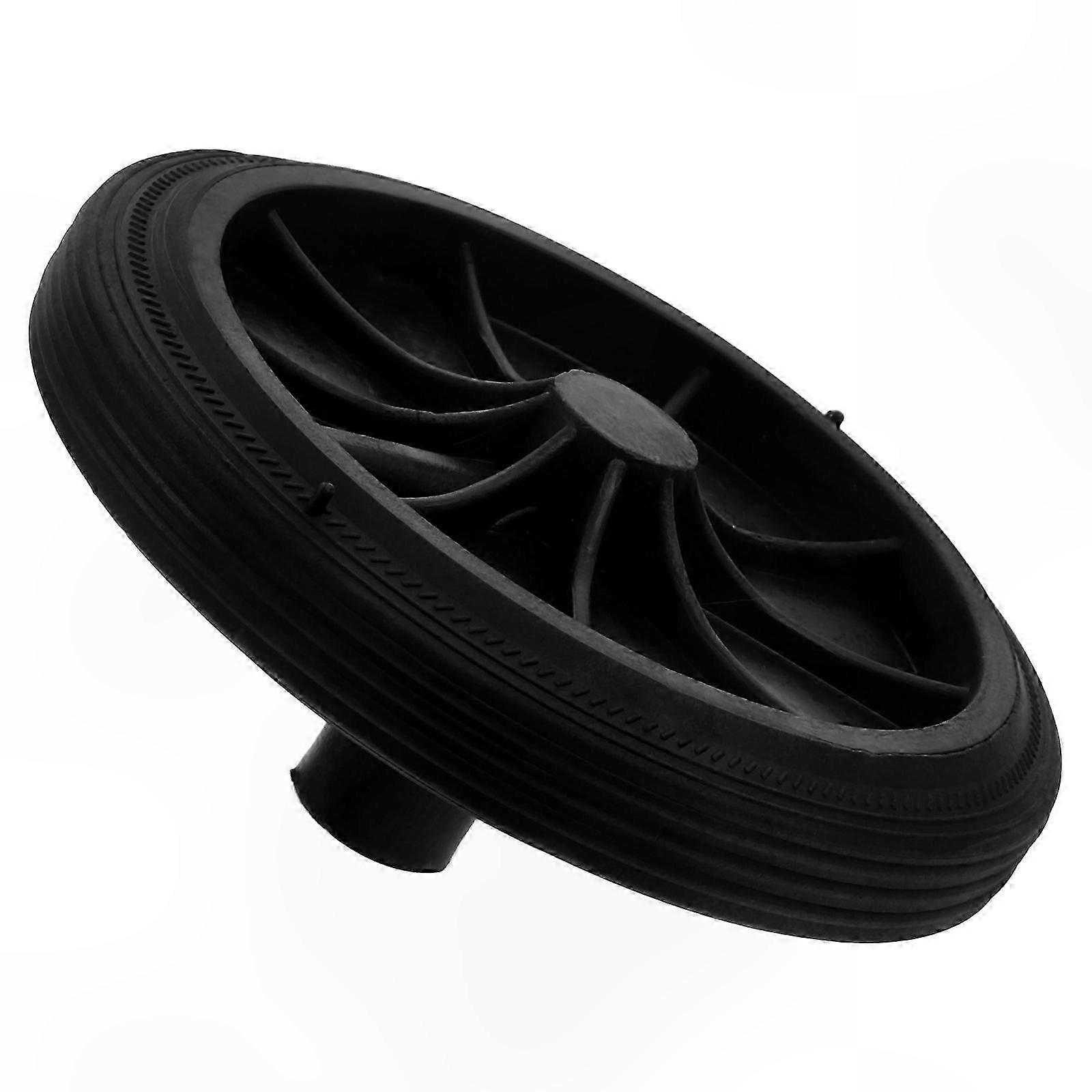 Wheeled Outdoor Trash Can Replacement Wheel for Large Garbage Bins, Black, Durable Solid Axle Design