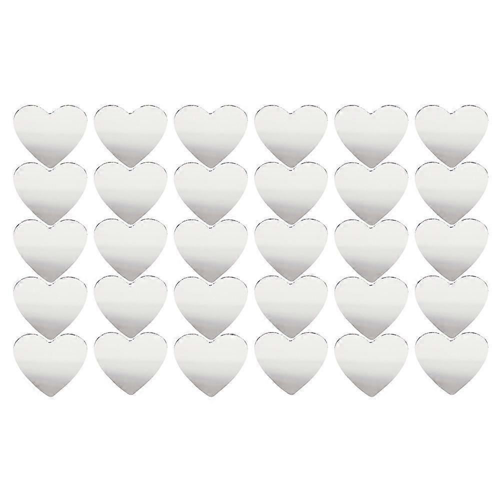 30pcs Mirror Sheets Small Mirror Heart Shaped Mini Mirrors Craft Mirror for Art Projects