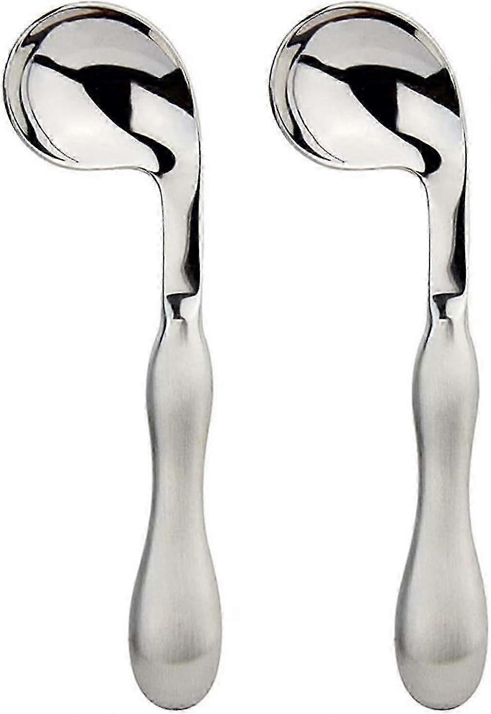 Adaptive Utensils 2pcs Curved Spoon Set Right Handed Angled Spoons ...