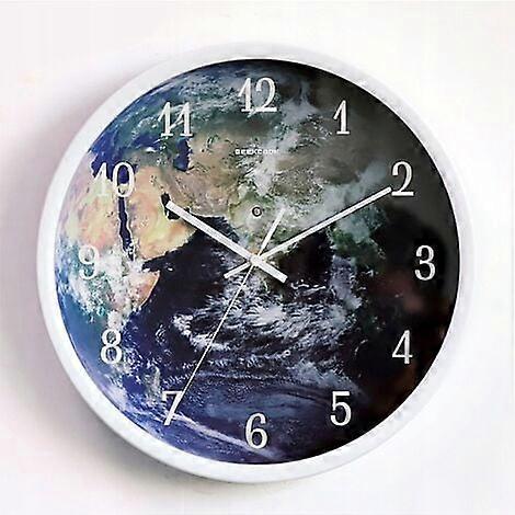 Voice Activated Sensor LED Night Light Wall Clock Luminous Clock Creative Luminous Wall Clock, White