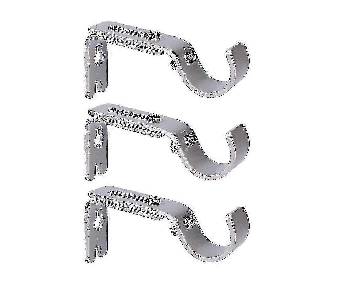 3pcs Adjustable Curtain Rod Bracket, Metal Wall Brackets With Screw...