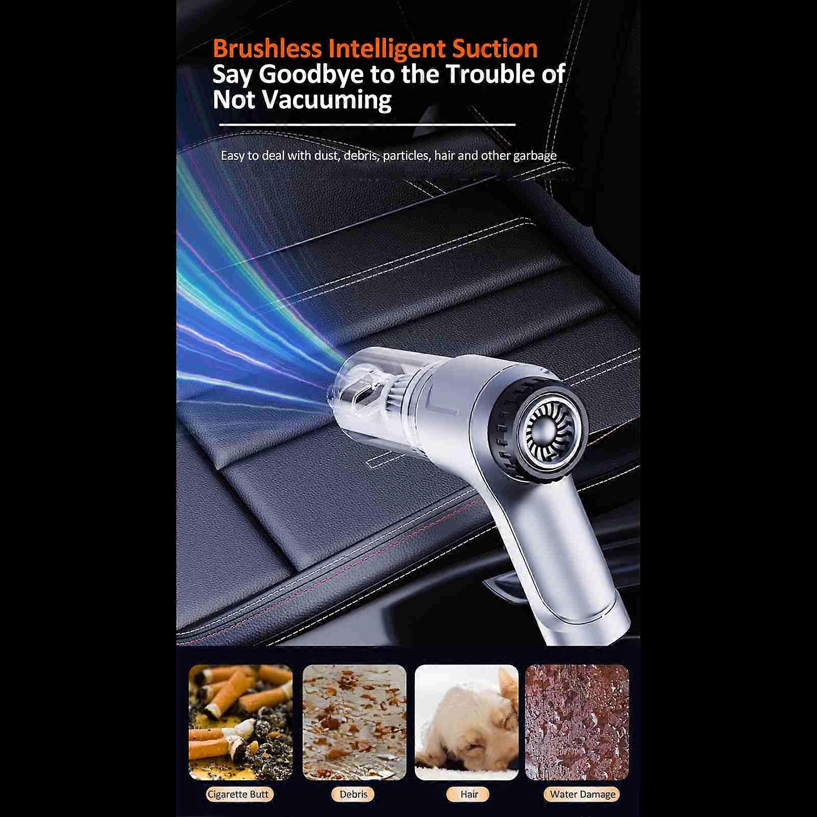 4-in-1 Wireless Handheld Autostaubsauger 11000PA 0,35L Silbergrau