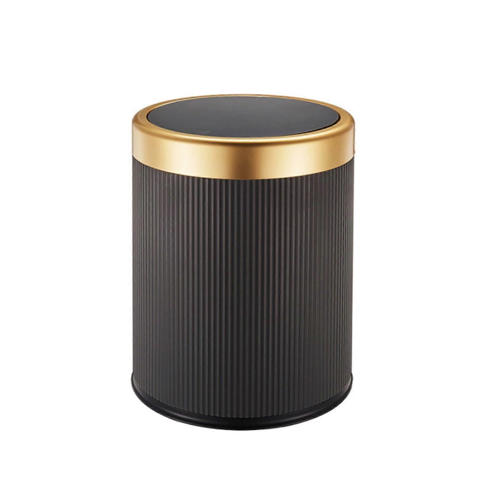 Round Waste Bin For Home Office Use With Push Lid Durable Wastbasket Garbage