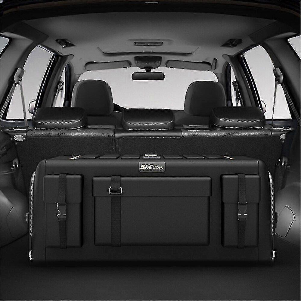 Foldable car trunk storage box anti-slip with zipper cover foldable cargo storage