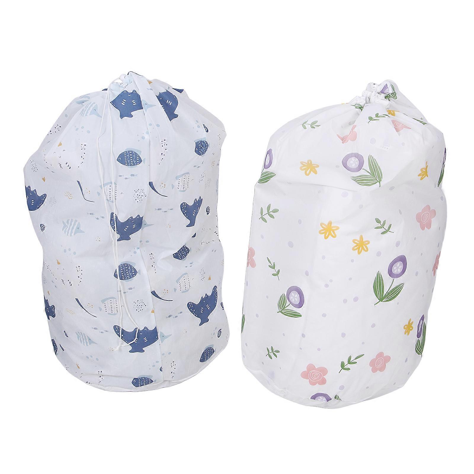 Storage Bags For Blankets 2Pcs Dustproof Drawstring Design Rectangular Shape Perfect For Home Organization And Clothes Storage