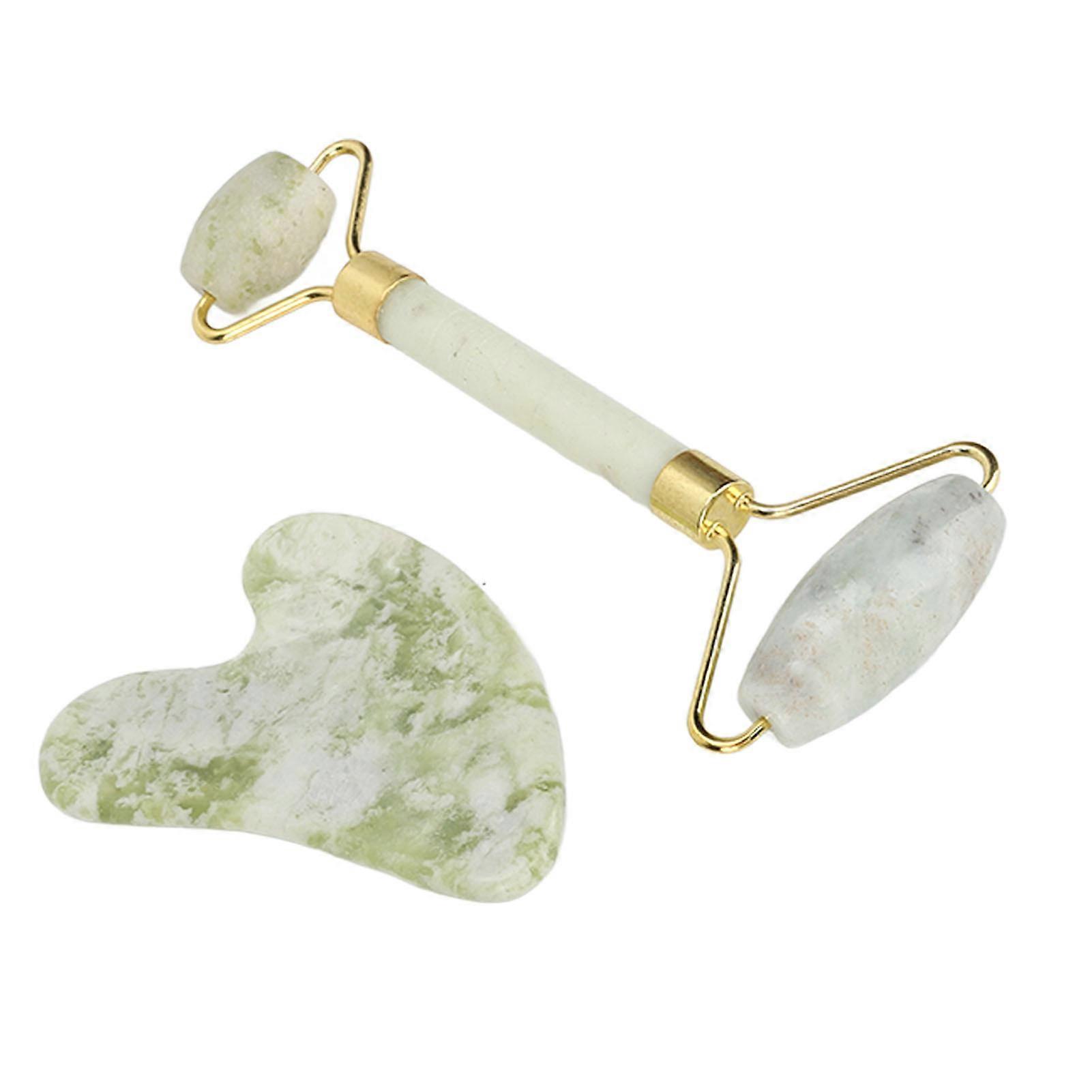 Jadestone Roller Gua Sha Double Head Facial Massage Roller Set