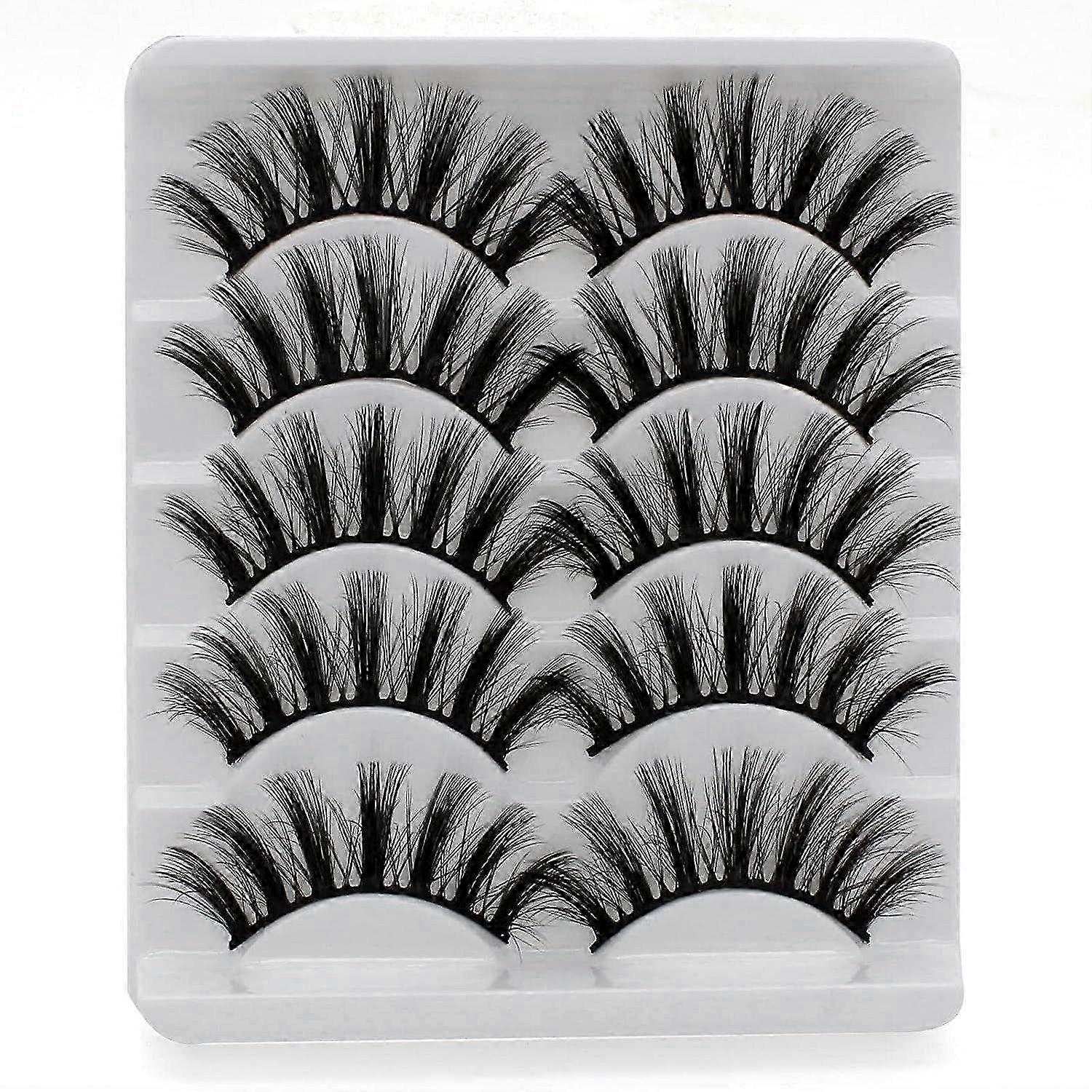 False Eyelashes 5 Pairs 3D Eyelashes Artificial Natural Black Pure Handmade False