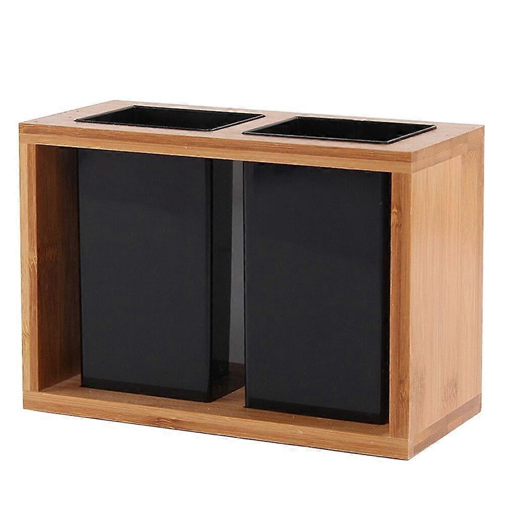 1Pc Flatware Tableware Drying Bamboo Storage Organizer Shelf Holder For Spoon Holders