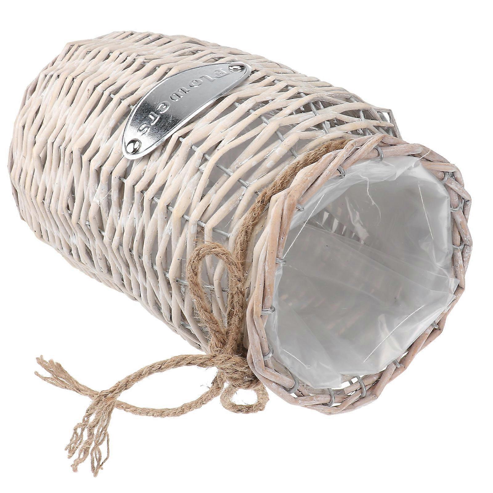 Cane Flower Vase Creative Desktop Flower Holder for Storage 1Pcs White